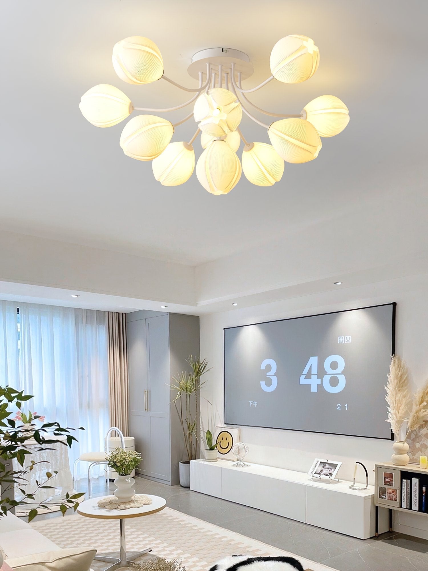 modern-white-bud-inspired-multi-head-led-ceiling-light-fixture-for-living-room
