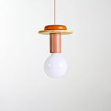 Modern Geometric Building Blocks Hanging Pendant Light with Wood and Metal Accents