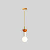 Modern Geometric Building Blocks Hanging Pendant Light with Wood and Metal Accents