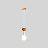 Modern Geometric Building Blocks Hanging Pendant Light with Wood and Metal Accents