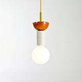 Modern Geometric Building Blocks Hanging Pendant Light with Wood and Metal Accents