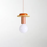 Modern Geometric Building Blocks Hanging Pendant Light with Wood and Metal Accents