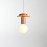 Modern Geometric Building Blocks Hanging Pendant Light with Wood and Metal Accents