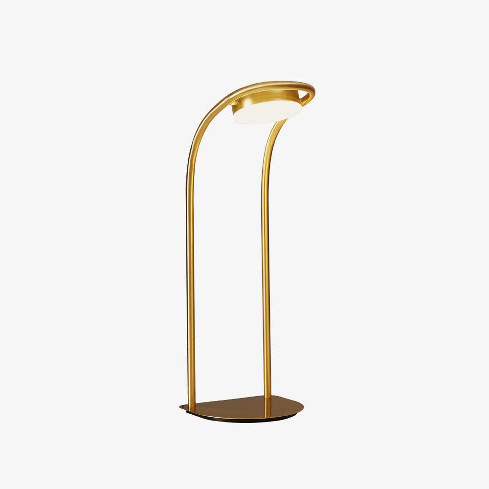 Elegant Brass Nordic Ball Desk Lamp with Oval Geometric Frame and Integrated LED Lighting