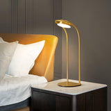 Elegant Brass Nordic Ball Desk Lamp with Oval Geometric Frame and Integrated LED Lighting
