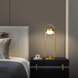 Elegant Brass Nordic Ball Desk Lamp with Oval Geometric Frame and Integrated LED Lighting