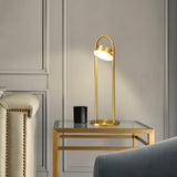 Elegant Brass Nordic Ball Desk Lamp with Oval Geometric Frame and Integrated LED Lighting