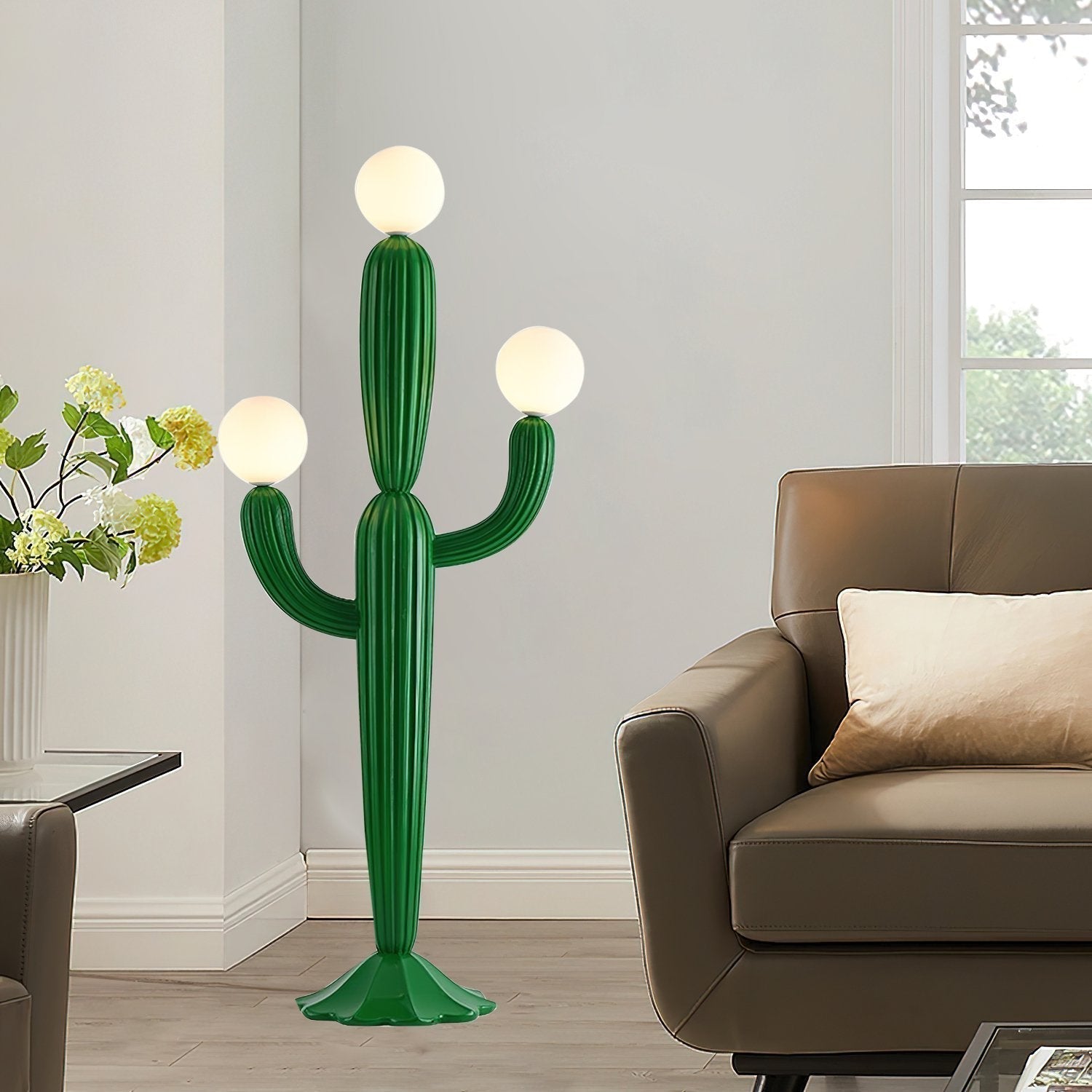 modern-green-cactus-sculptural-floor-lamp-with-frosted-glass-globe-shade