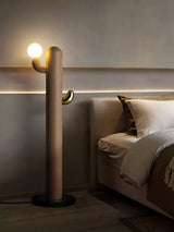 Modern Wood Cactus Floor Lamp with Multi Branch Glass Globe Shades and Marble Base