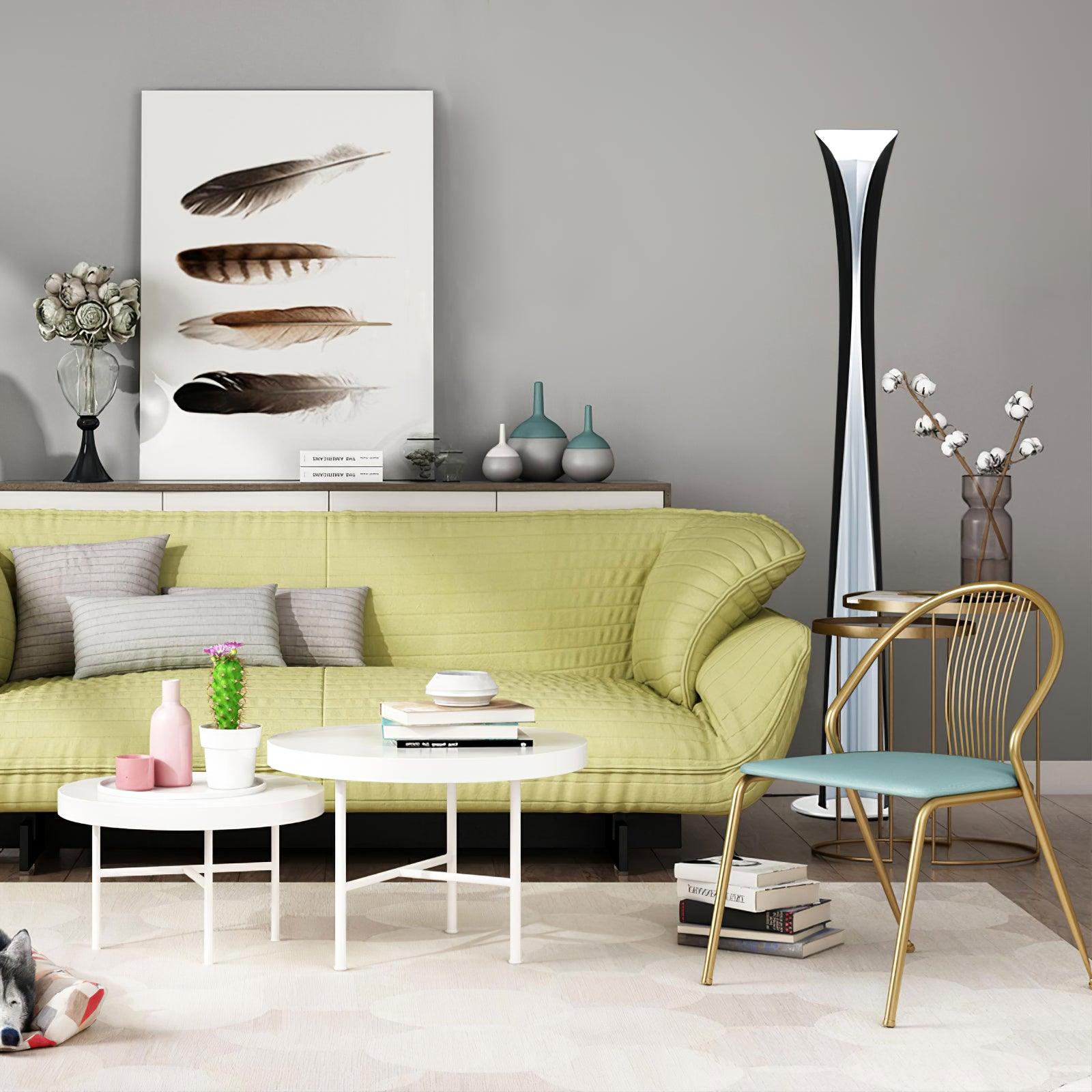 Modern Sculptural Aluminum Torchiere Floor Lamp for Indirect Lighting