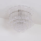 Modern Calista Murano Glass Ceiling Light Fixture with Chrome Finish and Handcrafted Glass Panels