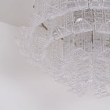 Modern Calista Murano Glass Ceiling Light Fixture with Chrome Finish and Handcrafted Glass Panels