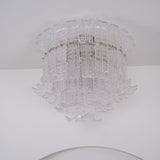 Modern Calista Murano Glass Ceiling Light Fixture with Chrome Finish and Handcrafted Glass Panels