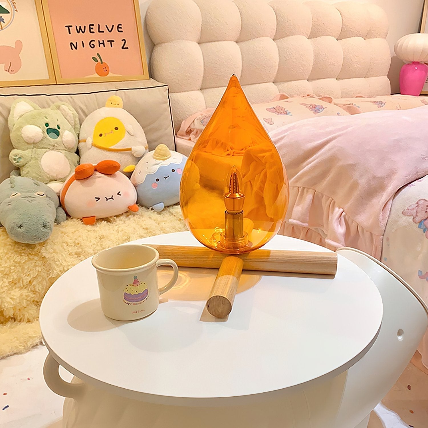 mid-century-campfire-table-lamp-with-orange-glass-shade-and-natural-wood-base