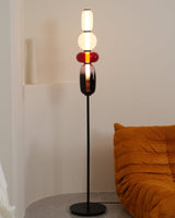 Modern Hand Blown Crystal Pebbles Floor Lamp Integrated LED Artistic Glass Lighting