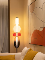 Modern Hand Blown Crystal Pebbles Floor Lamp Integrated LED Artistic Glass Lighting