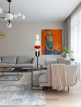 Modern Hand Blown Crystal Pebbles Floor Lamp Integrated LED Artistic Glass Lighting