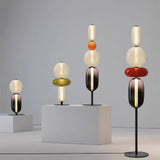 Modern Hand Blown Crystal Pebbles Floor Lamp Integrated LED Artistic Glass Lighting