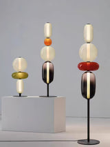 Modern Hand Blown Crystal Pebbles Floor Lamp Integrated LED Artistic Glass Lighting