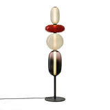 Modern Hand Blown Crystal Pebbles Floor Lamp Integrated LED Artistic Glass Lighting