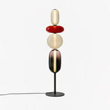 Modern Hand Blown Crystal Pebbles Floor Lamp Integrated LED Artistic Glass Lighting