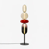 Modern Hand Blown Crystal Pebbles Floor Lamp Integrated LED Artistic Glass Lighting