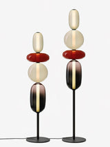 Modern Hand Blown Crystal Pebbles Floor Lamp Integrated LED Artistic Glass Lighting