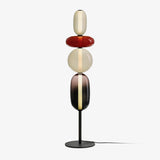 Modern Hand Blown Crystal Pebbles Floor Lamp Integrated LED Artistic Glass Lighting