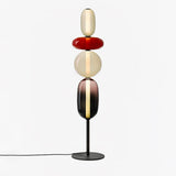 Modern Hand Blown Crystal Pebbles Floor Lamp Integrated LED Artistic Glass Lighting