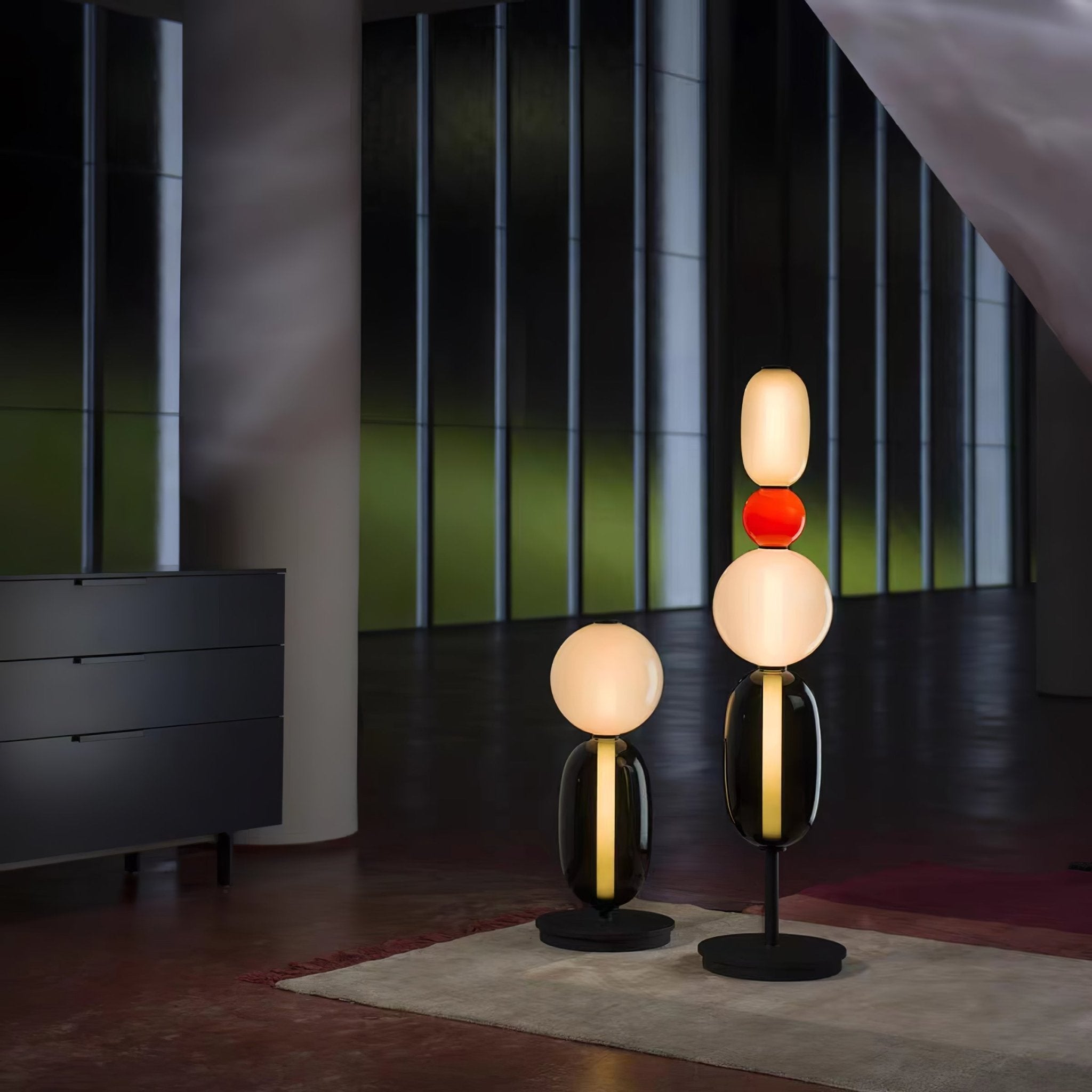 Modern Colorful Candied Glass Pebbles LED Table Lamp for Artful Interior Lighting