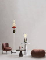 Modern Hand Blown Crystal Pebbles Floor Lamp Integrated LED Artistic Glass Lighting