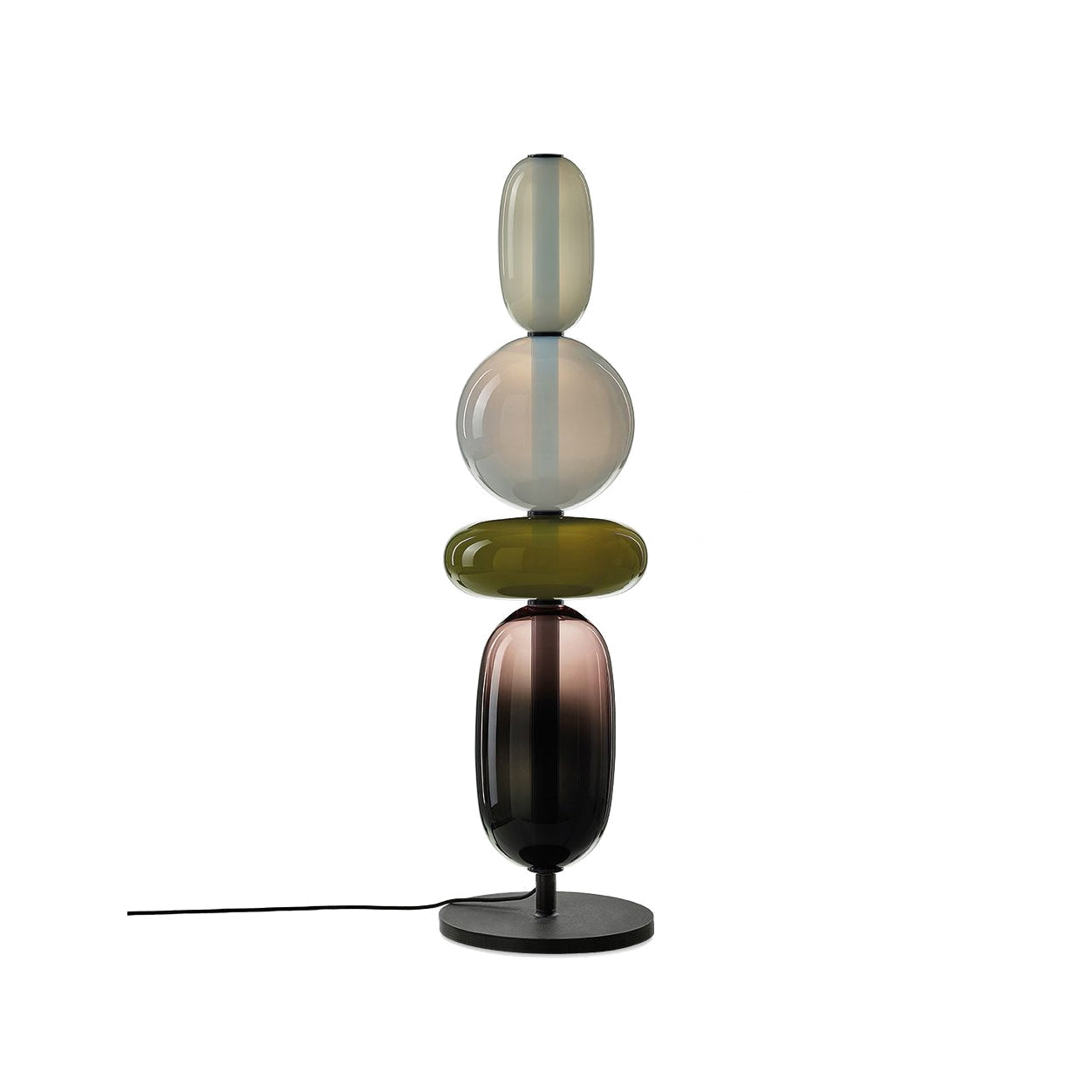 Modern Colorful Candied Glass Pebbles LED Table Lamp for Artful Interior Lighting