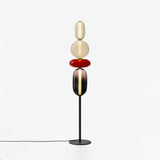 Modern Hand Blown Crystal Pebbles Floor Lamp Integrated LED Artistic Glass Lighting