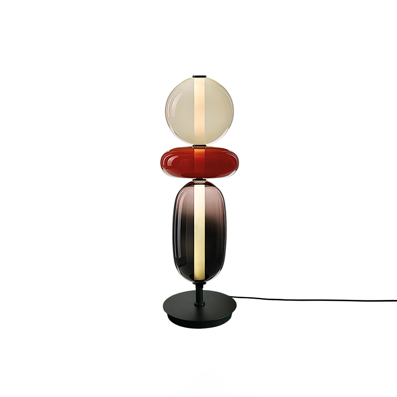 Modern Colorful Candied Glass Pebbles LED Table Lamp for Artful Interior Lighting
