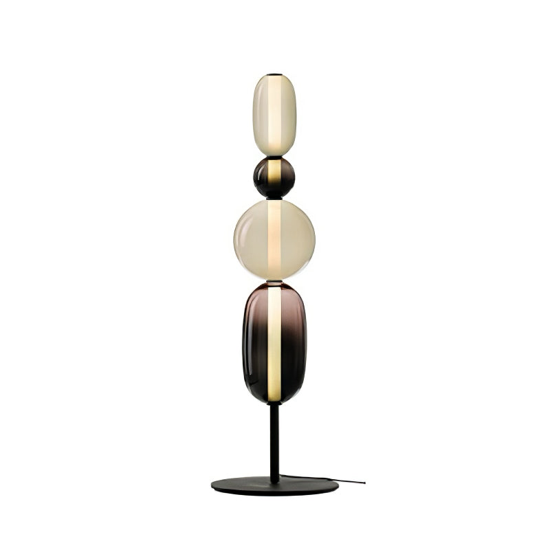 Modern Hand Blown Crystal Pebbles Floor Lamp Integrated LED Artistic Glass Lighting