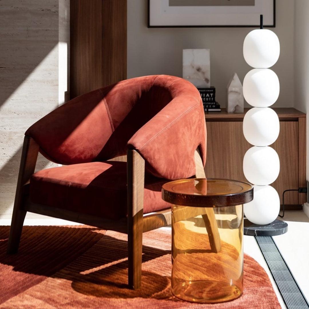 Modern Hand Blown Glass Globe Floor Lamp with Premium Black Marble Base