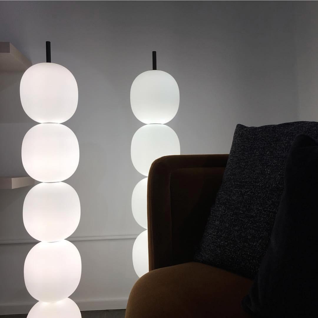 Modern Hand Blown Glass Globe Floor Lamp with Premium Black Marble Base