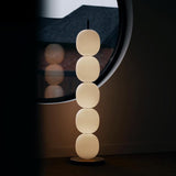 Modern Hand Blown Glass Globe Floor Lamp with Premium Black Marble Base