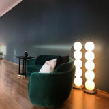 Modern Hand Blown Glass Globe Floor Lamp with Premium Black Marble Base