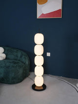 Modern Hand Blown Glass Globe Floor Lamp with Premium Black Marble Base