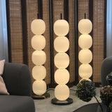Modern Hand Blown Glass Globe Floor Lamp with Premium Black Marble Base