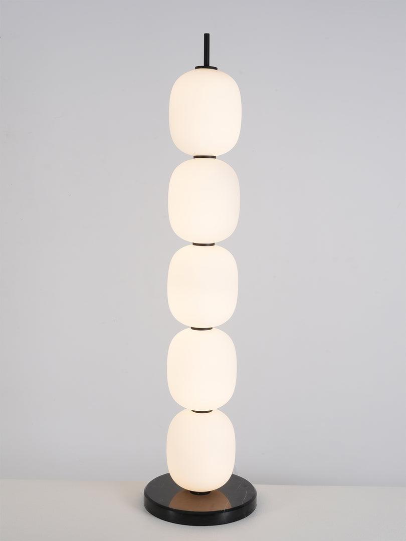 Modern Hand Blown Glass Globe Floor Lamp with Premium Black Marble Base