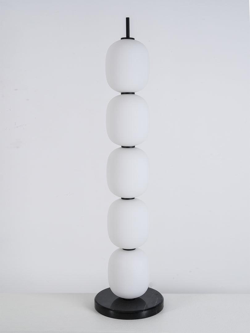 Modern Hand Blown Glass Globe Floor Lamp with Premium Black Marble Base