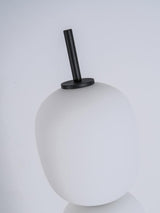 Modern Hand Blown Glass Globe Floor Lamp with Premium Black Marble Base