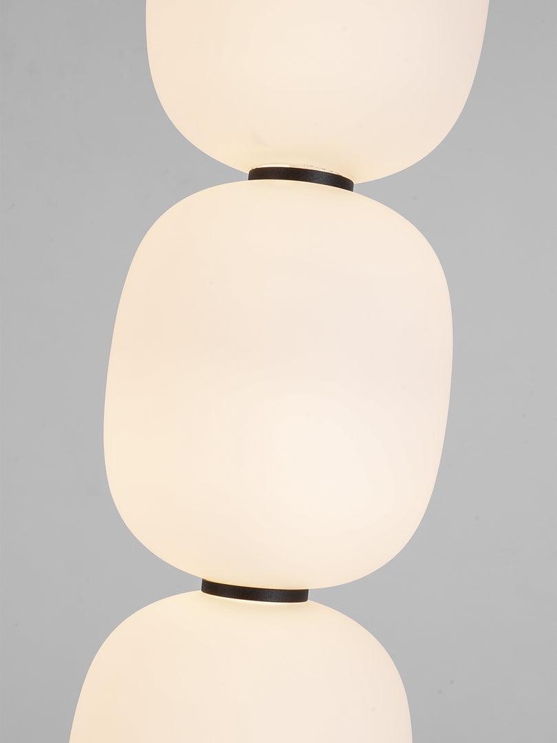Modern Hand Blown Glass Globe Floor Lamp with Premium Black Marble Base