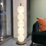 Modern Hand Blown Glass Globe Floor Lamp with Premium Black Marble Base