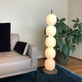Modern Hand Blown Glass Globe Floor Lamp with Premium Black Marble Base