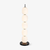 Modern Hand Blown Glass Globe Floor Lamp with Premium Black Marble Base