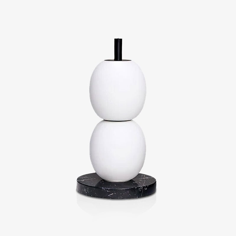 Modern Hand Blown Glass Globe Table Lamp with Natural Marble Base and Integrated LED Light