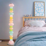 Modern Candy Glass Sphere Floor Lamp with Elegant Marble Base for Ambient Lighting